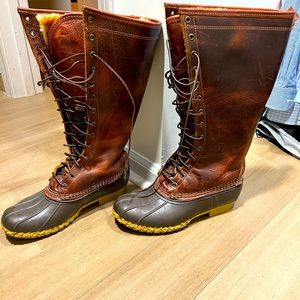 LL Bean shearling lined tall boots-Worn once!